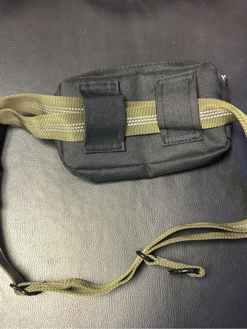 Ruffwear Camo Pattern Dog Harness with Olive Leash and Pouch